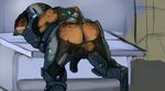  alien anus armor balls biceps big_butt big_penis blue_eyes bound butt clothed clothing flaccid grunt_(mass_effect) krogan looking_at_viewer looking_back male mass_effect muscles narse open_mouth penis presenting presenting_hindquarters scalie solo spread_legs spreading table teeth thick_penis tongue torn video_games warrior 