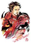  armor avengers black_hair blood facial_hair headwear_removed helmet helmet_removed iron_man iron_man_(comics) male_focus marvel mustache power_armor reducto solo superhero tony_stark 