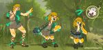 &lt;3 &lt;3_eyes absurd_res age_regression aged_down anthro avian blacksheeptfs blush crossgender duo feathers feet female hi_res humanoid hylian link male nintendo rito talons the_legend_of_zelda toes transformation tulin_(tloz) wings yellow_body yellow_feathers