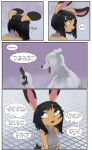 abby_(polyle) anthro areola bear beauty_mark biped black_eyes black_hair black_markings black_nose blue_eyes breasts comic dialogue dipstick_ears domino_(polyle) english_text eyebrows female grey_body hair hi_res inside lagomorph leporid mammal markings multicolored_body multicolored_ears nipples nude open_mouth pink_nose polar_bear polyle rabbit scut_tail short_hair short_tail simple_background small_breasts solo speech_bubble tail teeth text tongue two_tone_body ursine white_body yellow_body