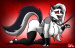 anthro berty-j-a breasts butt canid canid_demon collar demon female hellhound helluva_boss leash loona_(helluva_boss) mammal nipples nude petplay roleplay solo spiked_collar spikes tail