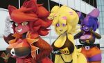 3d_(artwork) animatronic anthro big_breasts bonfie_(cryptiacurves) bonnie_(cally3d) breasts butt cally3d chica_(cally3d) clothed clothing delphoxart digital_media_(artwork) female fexa_(cally3d) fexa_(cryptiacurves) five_nights_at_freddy&#039;s five_nights_in_anime foxy_(cally3d) fredina&#039;s_nightclub group hair human humanoid machine male mammal robot scottgames source_filmmaker trio