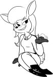 2017 4_fingers anthro beckoning bedroom_eyes biped black_and_white bottomwear breasts clothed clothed_anthro clothed_female clothing clover_pennyworth deer digital_drawing_(artwork) digital_media_(artwork) dress_shirt eyebrow_through_hair eyebrows eyelashes female female_anthro fingers front_view full-length_portrait fur furgonomic_bottomwear furgonomic_footwear furgonomics gesture hair kabula_(artist) long_hair mammal monochrome narrowed_eyes necktie open_mouth open_smile pencil_skirt portrait scut_tail seductive shirt short_tail simple_background sitting sketch skirt smile solo sweater tail tail_through_skirt teeth topwear translucent translucent_hair unguligrade unguligrade_anthro white_background