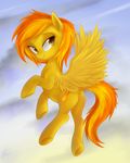  cloud clouds cutie_mark equine female feral flying friendship_is_magic hair horse looking_at_viewer mammal mn27 my_little_pony pegasus pony sky solo spitfire_(mlp) two_tone_hair wings wonderbolts_(mlp) 