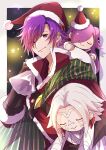  1boy alternate_costume arval_(fire_emblem) character_doll fire_emblem fire_emblem:_three_houses fire_emblem_warriors:_three_hopes hat highres holding holding_sack looking_at_viewer purple_eyes purple_hair sack santa_costume santa_hat shez_(female)_(fire_emblem) shez_(fire_emblem) shez_(male)_(fire_emblem) smile solo upper_body yutohiroya 