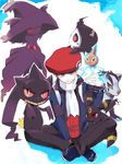  banette coat duskull gen_2_pokemon gen_3_pokemon gen_4_pokemon hat kouki_(pokemon) mightyena mismagius nozomu144 pokemon pokemon_(creature) pokemon_(game) pokemon_dppt pokemon_platinum rotom scarf sitting smile umbreon winter_clothes 