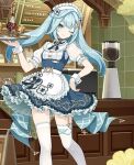  cafe coffee cropped maid non-web_source socks sumeru_rose_(genshin_impact) tea third-party_edit x 