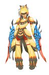  androgynous armor blonde_hair blue_eyes bob_cut butterfly_(armor) butterfly_wings dark_skin faulds full_armor highres hm_(tolosalmon) monster_hunter pauldrons short_hair solo standing wings 