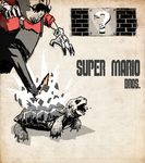  breaking chin copyright_name coughing_blood facial_hair fat fat_man gloves koopa_troopa mario mario_(series) matthewethan monochrome mustache shoes spot_color super_mario_bros. suspenders tortoise turtle white_background white_gloves 