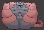 2024 anthro belly big_belly butt grey_body male mammal master_splinter moobs murid murine navel nipples overweight overweight_male pink_body pink_nose rat rodent simple_background smut_leo solo teenage_mutant_ninja_turtles