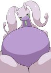 absurd_res ambiguous_gender belly big_belly dragon generation_6_pokemon goodra green_eyes hi_res k_busho nintendo pokemon pokemon_(species) purple_belly slime smile solo