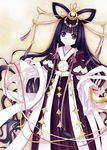  1girl black_hair blue_eyes highres japanese_clothes long_hair tomoyo_hime tsubasa_chronicle very_long_hair 