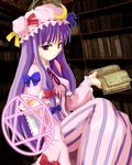  bad_id bad_pixiv_id book brave_(pixiv) hat hexagram library long_hair magic_circle patchouli_knowledge purple_hair ribbon solo touhou voile 