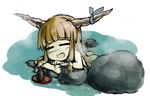  alcohol closed_eyes fang horns ibuki_suika onsen open_mouth sake solo touhou wamtail 