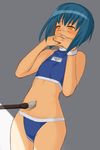  blush bob_cut busou_renkin calligraphy_brush flat_chest midriff nagase_haruhito navel navel_insertion paintbrush scar solo tickling tsumura_tokiko 