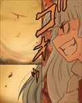  aoi_tobira comic fujiwara_no_mokou grin parody silent_comic smile solo tengen_toppa_gurren_lagann touhou 