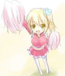  blonde_hair cheerleader kuro_(be_ok) original pantyhose pom_poms solo 