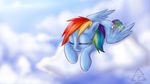  absurd_res cloud clouds cutie_mark equine eyes_closed female feral friendship_is_magic hair hi_res horse lying mammal melancholysanctuary multi-colored_hair my_little_pony on_front pegasus pony rainbow_dash_(mlp) rainbow_hair recycletiger simple_background sleeping smile solo wallpaper wings 