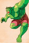  1boy absurdres capcom green_hair green_skin highres hulk male male_focus marvel marvel_vs._capcom marvel_vs._capcom_2 marvel_vs_capcom marvel_vs_capcom_2 muscle solo torn_clothes 