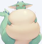 2022 :3 ambiguous_gender anthro belly big_belly biped blue_ear_tips blue_ears blue_horn blue_spikes colored digital_media_(artwork) dipstick_ears dragon erumeruta featureless_crotch fin front_view glistening glistening_belly glistening_body glistening_skin green_body green_ears green_skin green_tail half-closed_eyes hand_on_belly hi_res holding_belly horn kemono licking licking_lips licking_own_lips light_body light_skin looking_at_viewer monotone_tail multicolored_body multicolored_ears multicolored_skin narrowed_eyes nude obese obese_ambiguous obese_anthro overweight overweight_ambiguous overweight_anthro portrait pupils scalie semi-anthro shaded simple_background smile solo spikes spikes_(anatomy) standing tail tail_fin tan_inner_ear three-quarter_portrait tongue tongue_out two_tone_body two_tone_skin white_background white_pupils yellow_eyes