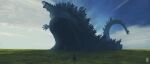  1other blue_sky cloud day giant giant_monster godzilla godzilla_(series) highres kaijuu long_tail monster outdoors sky spines tail taiyakiki-5687 