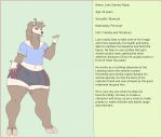alpaca anthro big_butt bottomwear bow_ribbon brown_eyes bulge butt camelid clothed clothing flat_colors hi_res information_box liam(photolol.03) looking_at_viewer male mammal photolol.03 shorts simple_background solo thick_thighs tight_clothing wide_hips