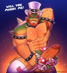  1boy abs armpits bara baracappybara beard bowser come_hither cowboy_shot demon_horns english_text erection excessive_armpit_hair facial_hair fellatio full_beard girthy_penis hairy hat highres horns huge_eyebrows huge_penis humanization large_pectorals licking licking_penis looking_at_viewer male_focus mario_(series) mature_male monster_boy muscular muscular_male nipples oral pectorals penis presenting_armpit scales seductive_smile shell short_hair smile solo standing stomach thick_arm_hair thick_beard thick_chest_hair thighhighs title top_hat topless_male turtle_boy uncensored white_thighhighs 