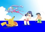  bikini child cloud highres hikari_(pokemon) manaphy ocean pikachu pokemon pokemon_(anime) satoshi_(pokemon) sky swimsuit 