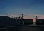  alu.m_(alpcmas) blue_sky cloud gradient_sky morning no_humans orange_sky original outdoors road scenery signature sky stairs 