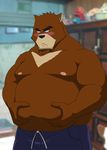  bear blush chubby clothing fur grizzly_bear juuichi juuichi_mikazuki mad male mammal manya morenatsu muscles nipples overweight pants solo topless 