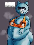 2021 5_fingers absurd_res angry anthro areola areola_slip belly big_areola big_belly big_breasts biped black_eyebrows black_text blue_body blue_breasts blue_ears bodily_fluids bottomless bottomless_anthro bottomless_female breasts bulging_breasts cartoon_network clothed clothing crop_top crop_top_only dialogue digital_drawing_(artwork) digital_media_(artwork) domestic_cat elderly_anthro elderly_female english_text excessive_sweat eyebrows eyelashes eyelids felid feline felis female fingers genitals grey_background grey_eyelids halloween hands_on_belly hands_on_own_belly hi_res holidays huge_belly huge_breasts humanoid_hands innie_pussy insult lactating lactating_through_clothing legs_together looking_at_viewer mammal mary_senicourt mature_anthro mature_female monotone_background narrowed_eyes navel old orange_clothing orange_crop_top orange_shirt orange_topwear outie_navel pink_areola pink_nose pregnant pregnant_anthro pregnant_female prick_ears profanity pussy round_head round_nose shirt shirt_only simple_background solo speech_bubble standing steam sweat talking_to_viewer text the_amazing_world_of_gumball thick_eyebrows thick_thighs three-quarter_view tool01k topwear topwear_only wet wet_clothing white_speech_bubble
