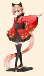  animal_ears cat_ears catgirl0926 fake_animal_ears hair_ornament highres long_hair nekomura_iroha ponytail solo thighhighs very_long_hair vocaloid 