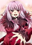  absurdres agria_(tales) bad_id bad_pixiv_id blood blush freckles fur_trim highres injury long_hair pink_hair red_eyes sakura_oriko solo tales_of_(series) tales_of_xillia 