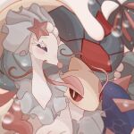  animal_focus blank_eyes blue_eyes blue_hair blurry blush bright_pupils bubble caustics colored_eyelashes colored_sclera commentary_request depth_of_field happy highres long_hair milotic no_humans open_mouth partial_commentary pearl_hair_ornament pokemon pokemon_(creature) primarina red_eyes red_sclera smile starfish_hair_ornament tamako_(pixiv_71110817) underwater very_long_hair white_pupils 