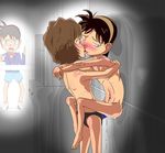  blush body_fluids edogawa_conan haibara_ai meitantei_conan strap-on yoshida_ayumi 