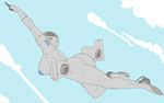  a-10 a-10_warthog aeromorph anthro back breasts butt cloud female flying green_eyes jet living_aircraft looking_back not_furry nude robotjoe side_boob 