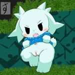 absurd_res anthro black_eyes blue_clothing blue_sweater blue_topwear blush body_blush bottomless bottomless_anthro bottomless_female cave_story clitoris clothed clothing clothing_lift facial_scar fangs female female_anthro floppy_ears fur genitals grass hand_on_clothing hand_on_sweater hand_on_topwear hi_res holding_clothing holding_object holding_sweater holding_topwear lagomorph leporid lop_ears mammal mimiga navel open_mouth paws pink_clitoris pink_inner_pussy pink_tongue plant pussy_blush red_blush scar scar_on_face solo sue_sakamoto sweater sweater_lift tail tatwuyan teeth tongue topwear topwear_lift topwear_only white_body white_ears white_fur white_tail x_scar