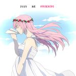  catgirl0926 closed_eyes english just_be_friends_(vocaloid) long_hair megurine_luka paper_airplane pink_hair solo vocaloid 