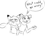  ... annoyed black_and_white canine comic disney duo ear_piercing english_text female fox gokhan16 line_art male mammal monochrome nick_wilde piercing simple_background skye_(zootopia) teenager text white_background young zootopia 