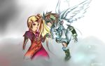  1girl angel blonde_hair kid_icarus kid_icarus_uprising lowres nachure nintendo pit pit_(kid_icarus) short_hair viridi wings 