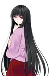  black_hair code_geass crote dress geass highres houraisan_kaguya long_hair purple_eyes solo touhou transparent_background very_long_hair 