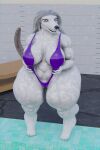 3d_(artwork) anthro big_breasts big_butt borzoi breasts butt canid canine canis clothing digital_media_(artwork) domestic_dog female hi_res huge_breasts huge_butt huge_thighs hunting_dog mammal raguda sighthound simple_background solo swimwear thick_thighs wide_hips