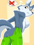 anthro arctic_wolf breasts canid canine canis clothed clothing costume featureless_breasts female hi_res illumination_entertainment mammal partially_clothed porsha_crystal simple_background sing_(movie) tail wolf worried zebra10045