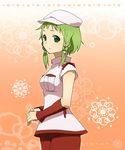  blush catgirl0926 green_eyes green_hair gumi highres short_hair solo vocaloid 