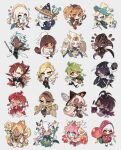  6+boys 6+girls ahoge almond_cookie bird black_raisin_cookie braid brown_eyes brown_hair candy capelet cheese chibi closed_mouth cocoa_cookie coffee_beans cookie_run cream_puff_cookie crow cup dark-skinned_female dark-skinned_male dark_skin dress espresso_cookie food food-themed_hat full_body fur_hat green_eyes green_hair hair_ornament hat herb_cookie heterochromia high_ponytail holding holding_cup holding_magnifying_glass holding_scythe holding_staff holding_wand humanization instrument latte_cookie leaf_hair_ornament licorice_cookie lollipop long_hair long_sleeves looking_at_viewer madeleine_cookie magnifying_glass marshmallow mint_choco_cookie multicolored_hair multiple_boys multiple_girls papakha pink_hair plant_hair pomegranate_cookie pure_vanilla_cookie red_eyes red_hair roguefort_cookie sapphire_(nine) scarf scythe side_ponytail simple_background smile sparkling_cookie spoon staff strawberry_cookie strawberry_crepe_cookie streaked_hair top_hat vampire_cookie very_long_hair violin walnut_cookie wand white_background white_capelet white_dress white_hair white_hat white_lily_cookie white_scarf wizard_cookie 