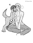  &hearts; anthro belial black_and_white blush breasts canine claws clothed clothing collar cute demon-man dickgirl digitigrade dog duo erection eyewear fur glasses greyscale hair human hybrid intersex licking love male mammal monochrome multi_breast nipples nude paws penis steam sweat tongue transformation 