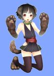  collar cute female hair loli looking_at_viewer male mammal paws plain_background red_eyes tongue young 