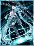  akino_coto aqua_hair boots closed_eyes detached_sleeves hatsune_miku long_hair md5_mismatch musical_note necktie skirt solo spring_onion tears thigh_boots thighhighs twintails very_long_hair vocaloid 