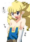  alternate_breast_size archer_(disgaea) bare_shoulders blonde_hair breasts disgaea drill_hair female huge_breasts pointy_ears 