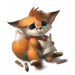  :&lt; birthday canine crayon cute fox looking_at_viewer mammal sad silverfox5213 solo young 